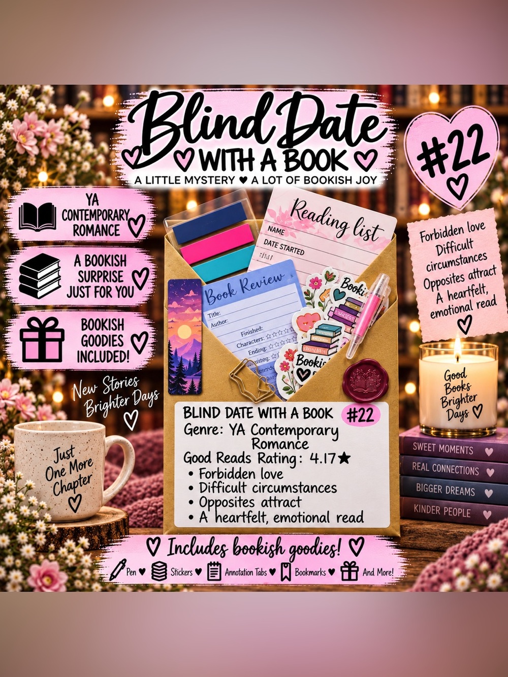 Blind Date With A Book #22 - YA Contemporary Romance Book & Accessories